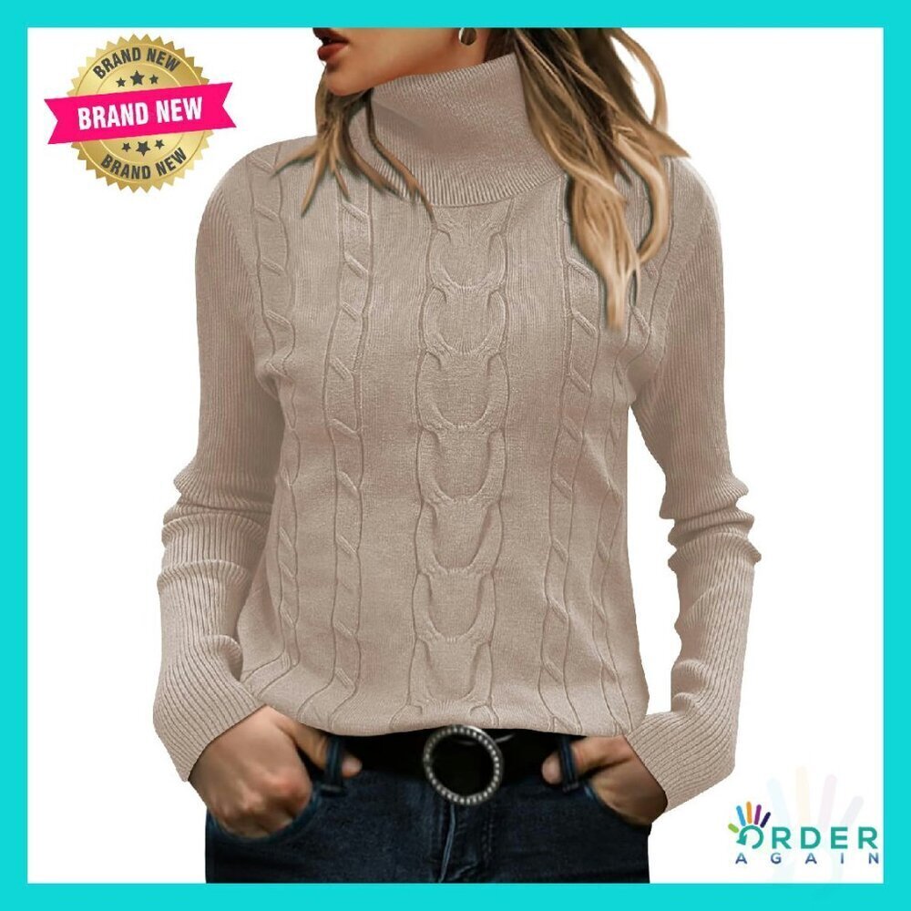 Turtleneck Pullover Sweater Slim Fit Knit Casual Chic Winter Fall Outfit